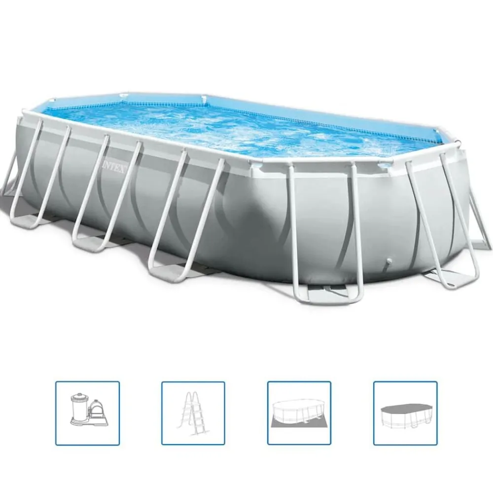 Piscine & Spa-vidaXL Intex Ensemble de piscine ovale Prism Frame 503x274x122 cm 26796GN