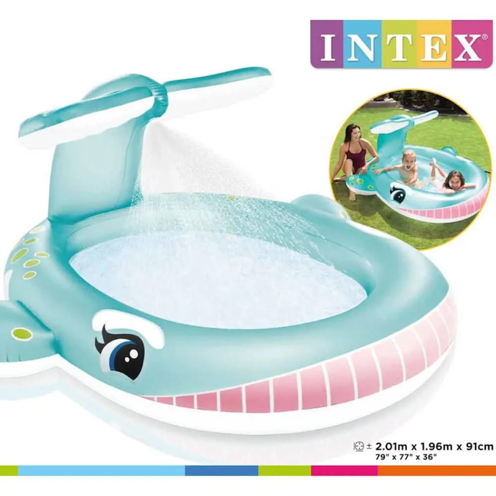 vidaXL Intex Piscine à pulvérisation Forme de baleine 201x196x91 cm