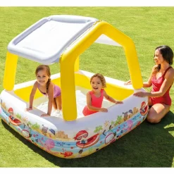 Piscine & Spa-vidaXL Intex Piscine avec parasol gonflable 157x157x122 cm