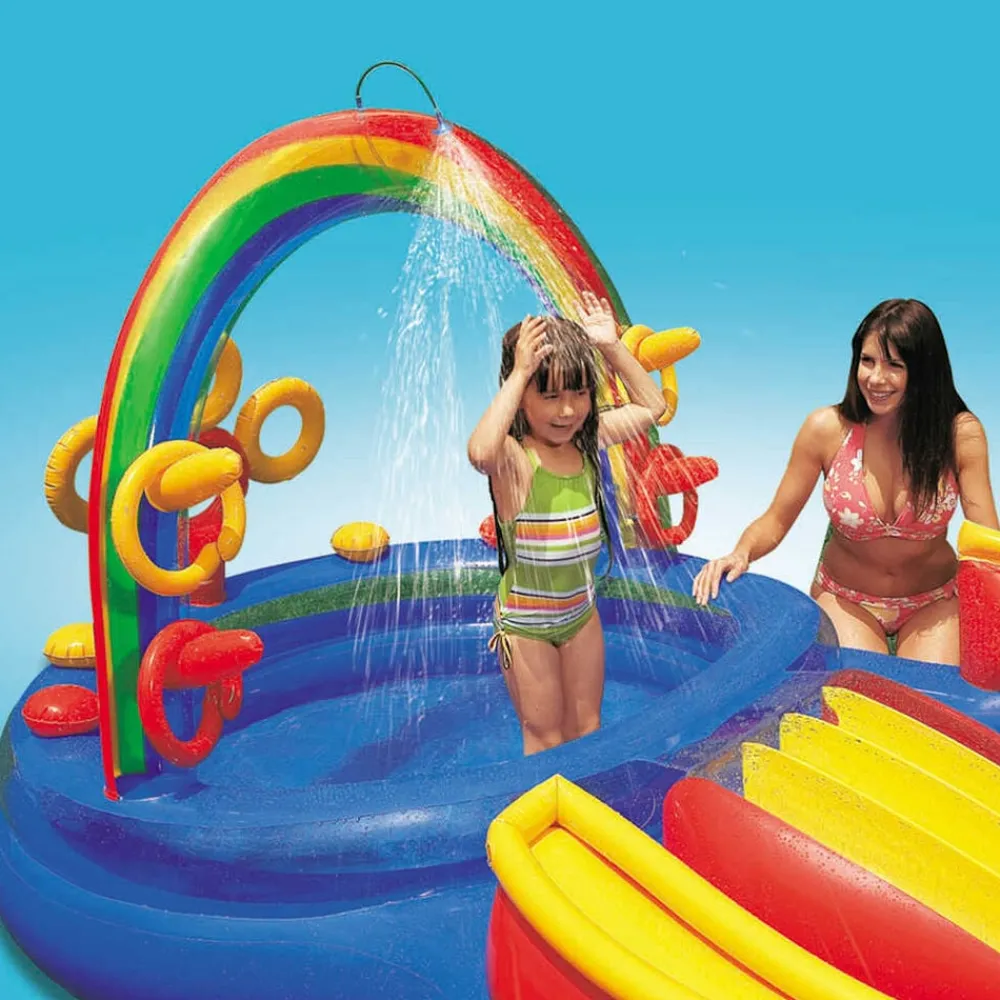 vidaXL Intex Piscine gonflable Rainbow Ring Play Center 297x193x135cm 57453NP