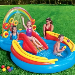 vidaXL Intex Piscine gonflable Rainbow Ring Play Center 297x193x135cm 57453NP