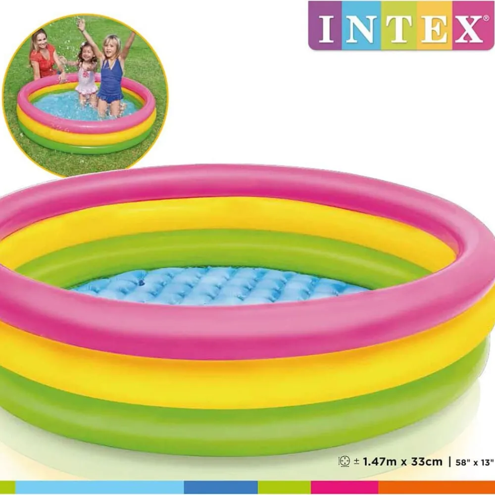 Piscine & Spa-vidaXL Intex Piscine gonflable Sunset 3 anneaux 147x33 cm