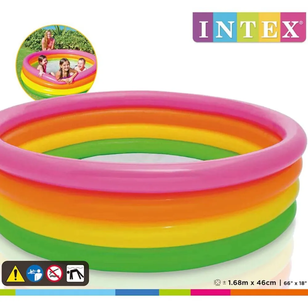 vidaXL Intex Piscine gonflable Sunset 4 anneaux 168x46 cm