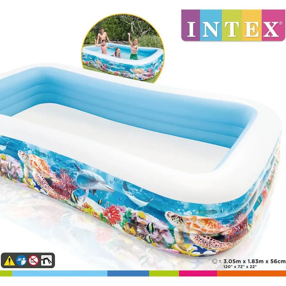 vidaXL Intex Piscine Swim Center Family 305x183x56 cm Design de vie marine
