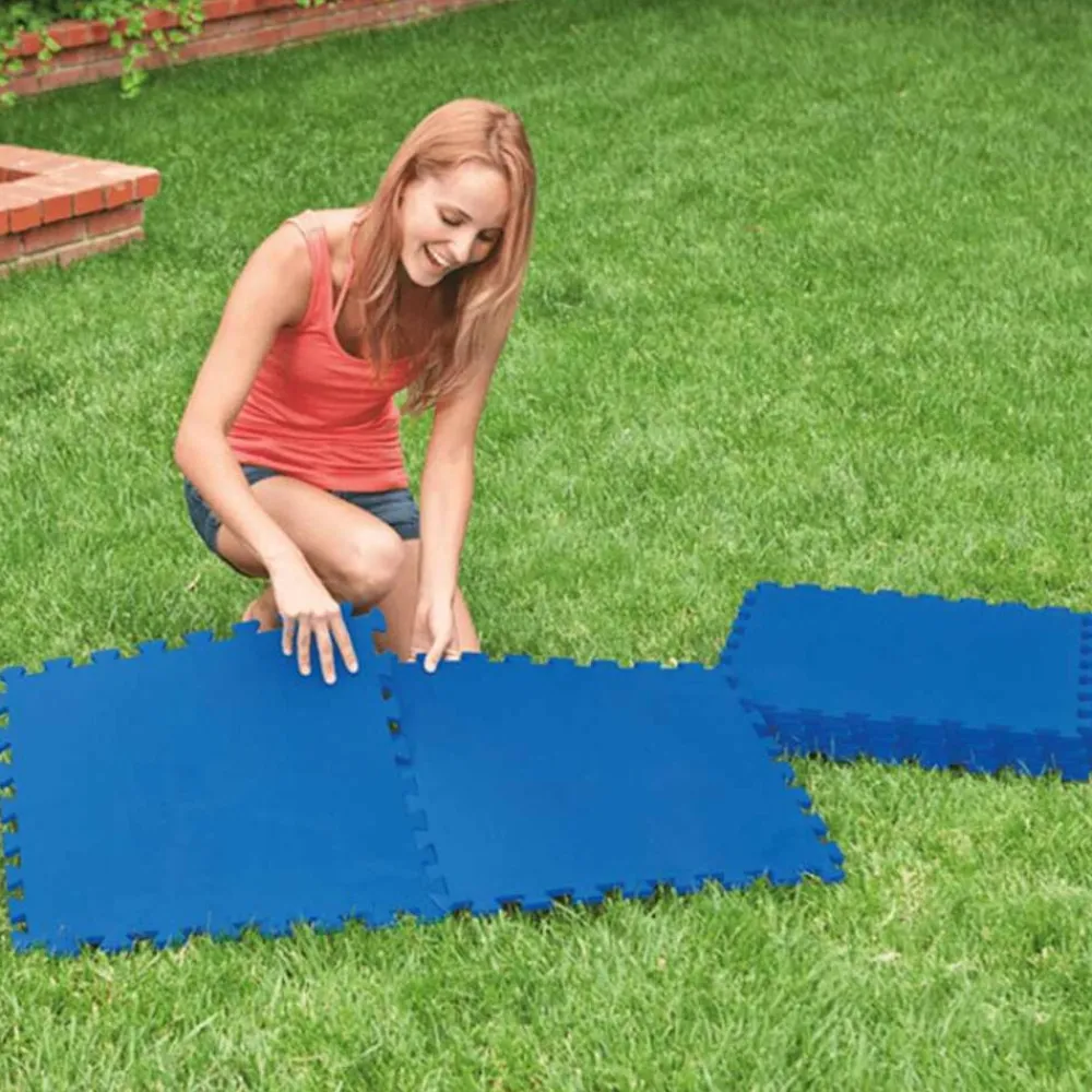 Piscine & Spa-vidaXL Intex Protecteurs de sol pour piscine 8 pcs 50x50 cm blue