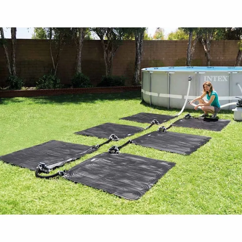Piscine & Spa-vidaXL Intex Tapis solaire chauffant PVC 1,2x1,2 m Noir 28685