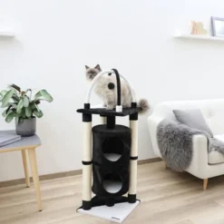 vidaXL Kerbl Arbre à chats Onyx Noir et blanc 81507