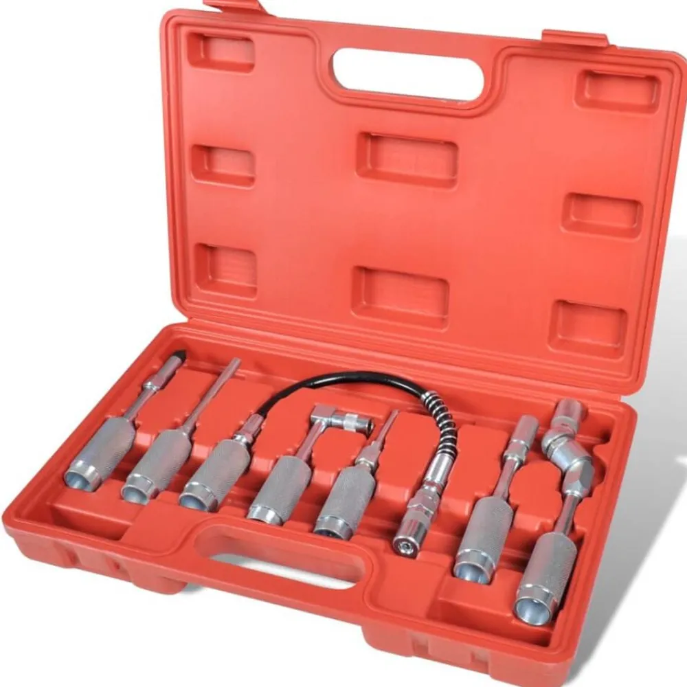vidaXL Kit d’adapteur pour pistolet à graisse 7 pièces