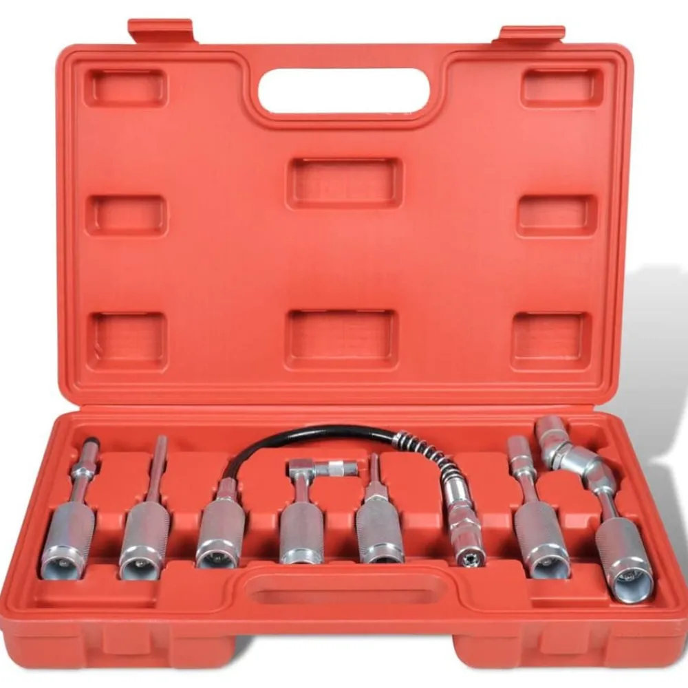 vidaXL Kit d’adapteur pour pistolet à graisse 7 pièces