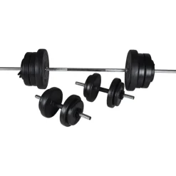 Entraînement & Fitness-vidaXL Kit de barre d'haltère et 2 haltères 60,5 kg