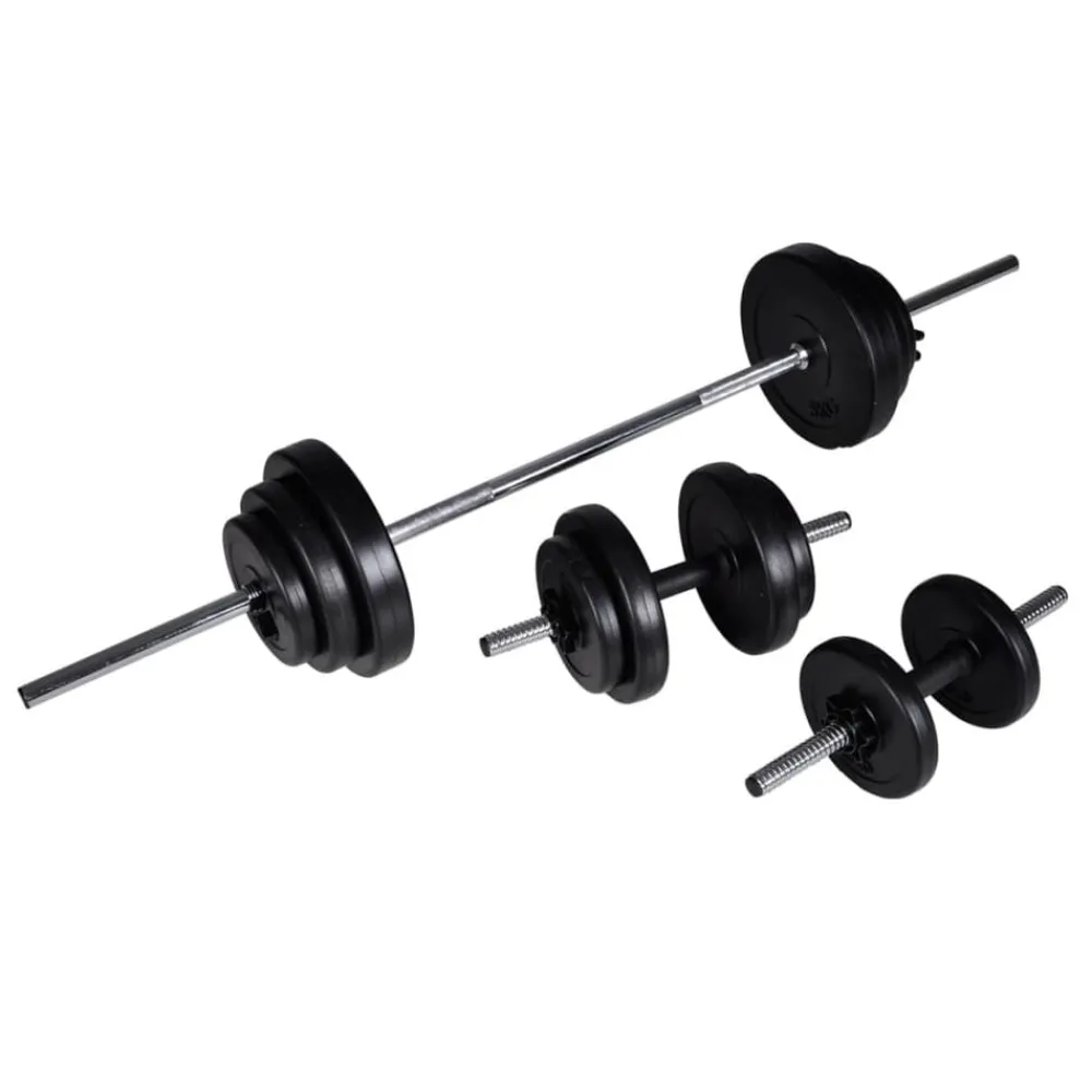 Entraînement & Fitness-vidaXL Kit de barre d'haltère et 2 haltères 30,5 kg