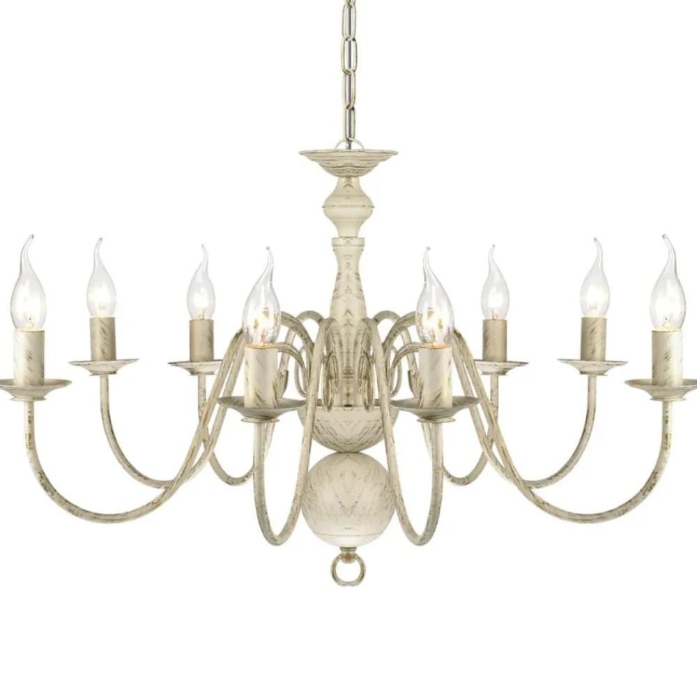 vidaXL Lustre en métal antique 8 x E14 ampoules
