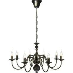 Luminaires-vidaXL Lustre en métal antique 8 x E14 ampoules Noir