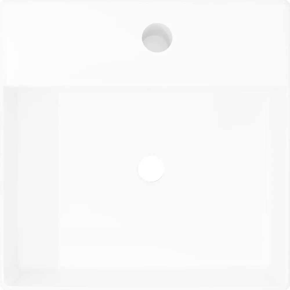 vidaXL Luxueuse vasque céramique carrée avec trop plein 41 x 41 cm