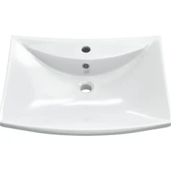 Plomberie-vidaXL Luxueuse vasque céramique rectangulaire avec trop plein Blanc