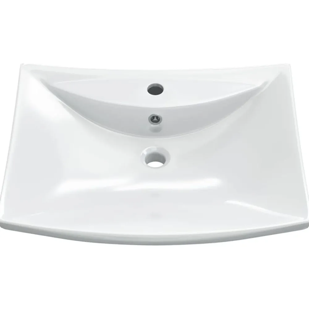 Plomberie-vidaXL Luxueuse vasque céramique rectangulaire avec trop plein Blanc