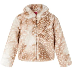 vidaXL Manteau pour enfants fausse fourrure cognac 92