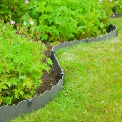 Clôtures & Barrières-vidaXL Nature Bordure de jardin décorative 0,13x12 m 3 mm Gris