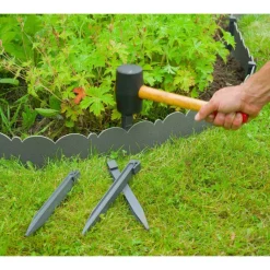 Clôtures & Barrières-vidaXL Nature Bordure de jardin décorative 0,13x12 m 3 mm Gris