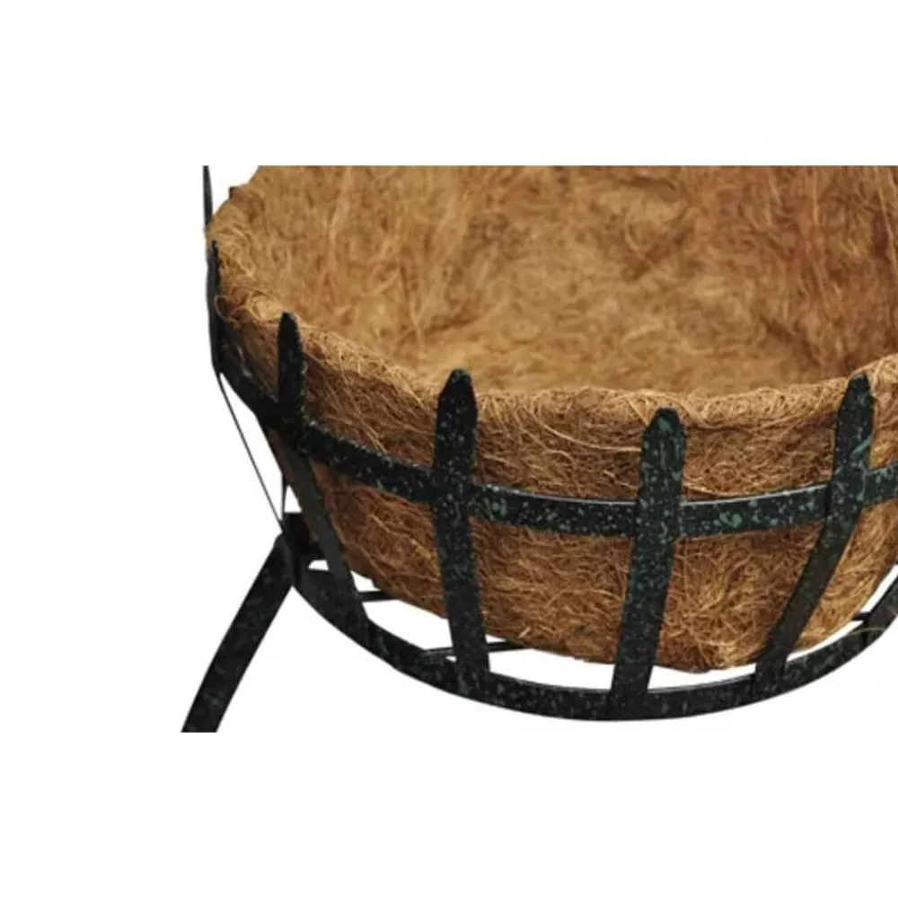 vidaXL Panier à fleurs suspendu en fibre de coco avec LED solaire