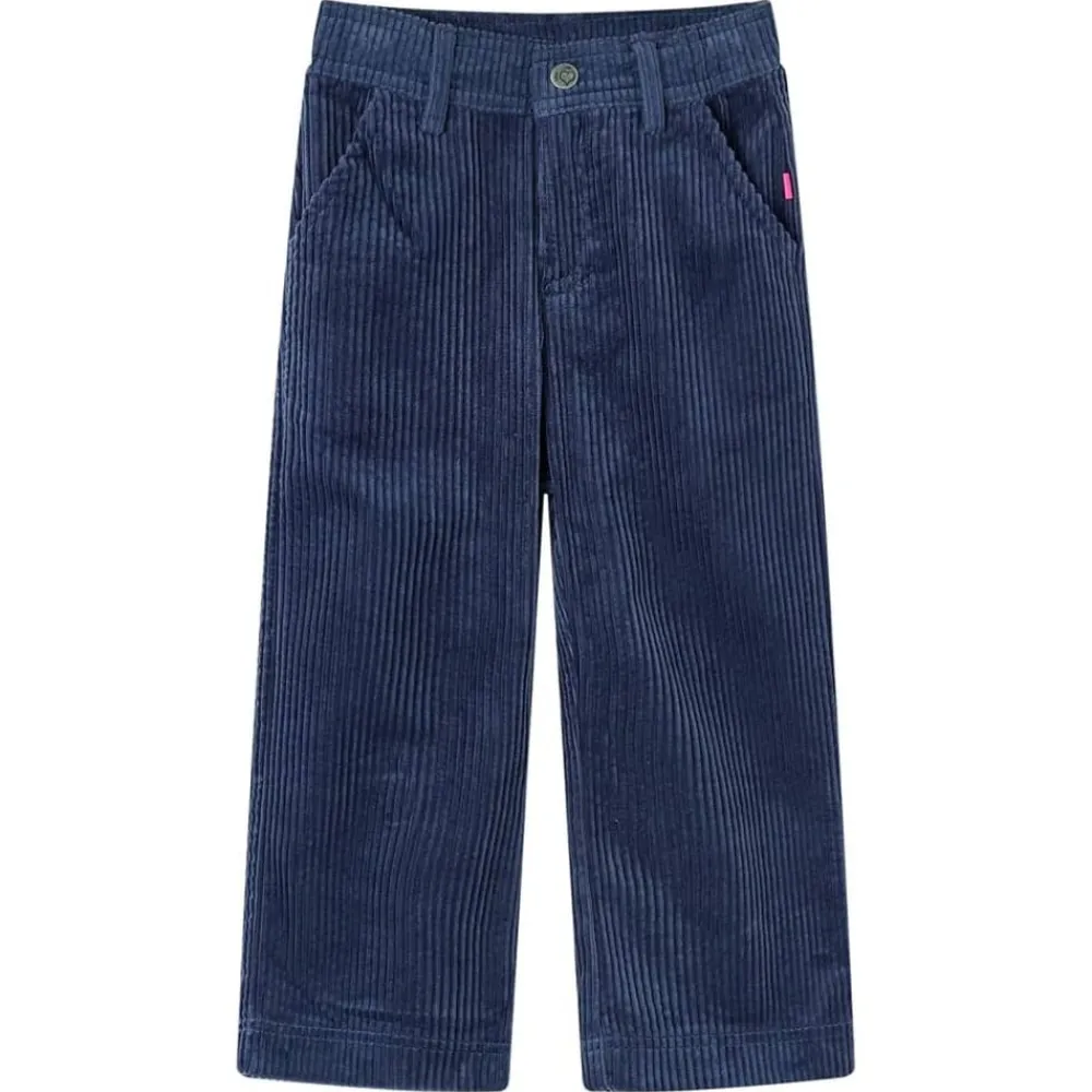 Vêtements & Accessoires-vidaXL Pantalons pour enfants velours côtelé bleu marine 92