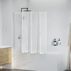 vidaXL Pare baignoire à 7 volets avec porte-serviettes 140 x 168 cm
