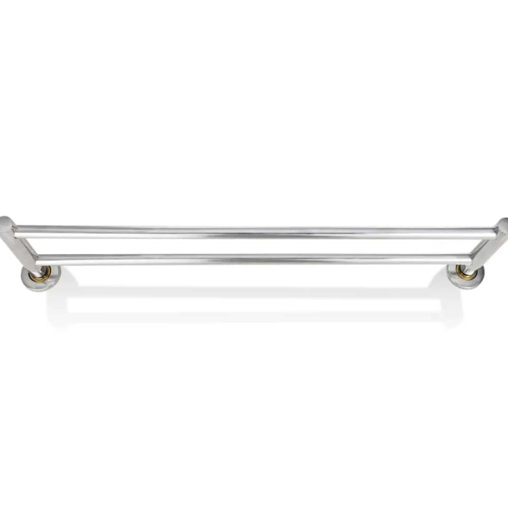 Accessoires De Salle De Bain-vidaXL Porte serviettes double - Barre Fixe 2 tubes