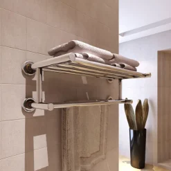 Accessoires De Salle De Bain-vidaXL Porte serviettes double - Barre Fixe 6 tubes