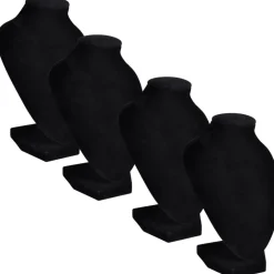 Santé & Beauté-vidaXL Présentoir buste d'exposition pour colliers en flanelle 4 pcs