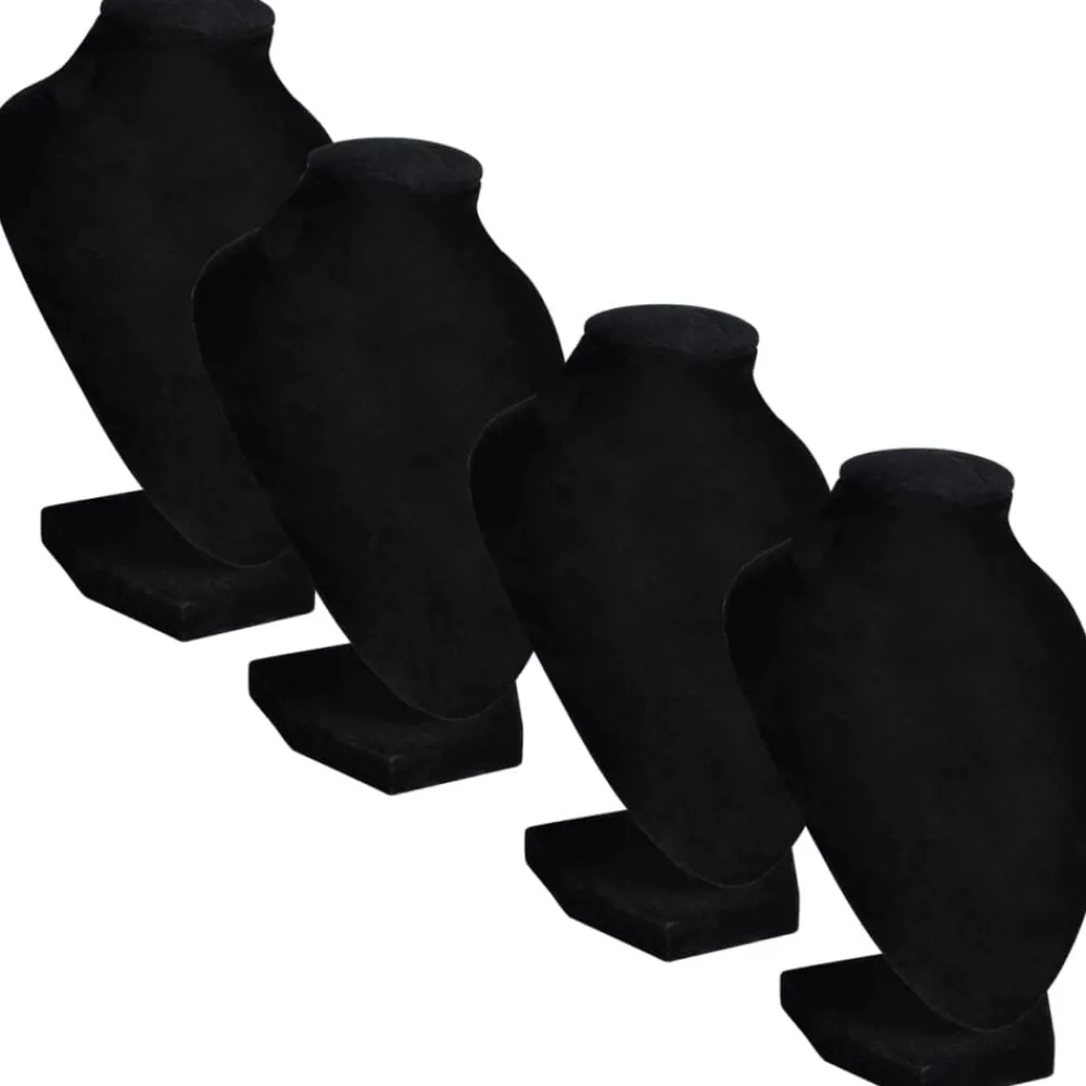 Santé & Beauté-vidaXL Présentoir buste d'exposition pour colliers en flanelle 4 pcs