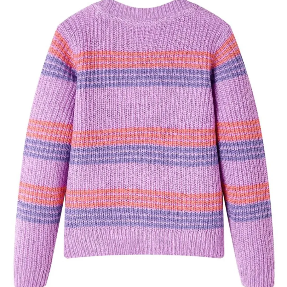 vidaXL Pull-over rayé tricoté pour enfants lilas et rose 92