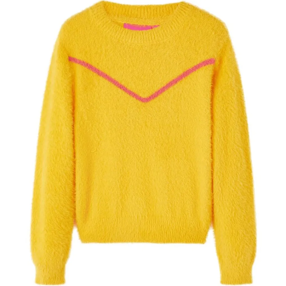 Vêtements & Accessoires-vidaXL Pull-over tricoté pour enfants foncé 104 Ocre
