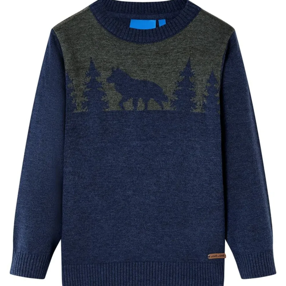 vidaXL Pull-over tricoté pour enfants bleu marine 92