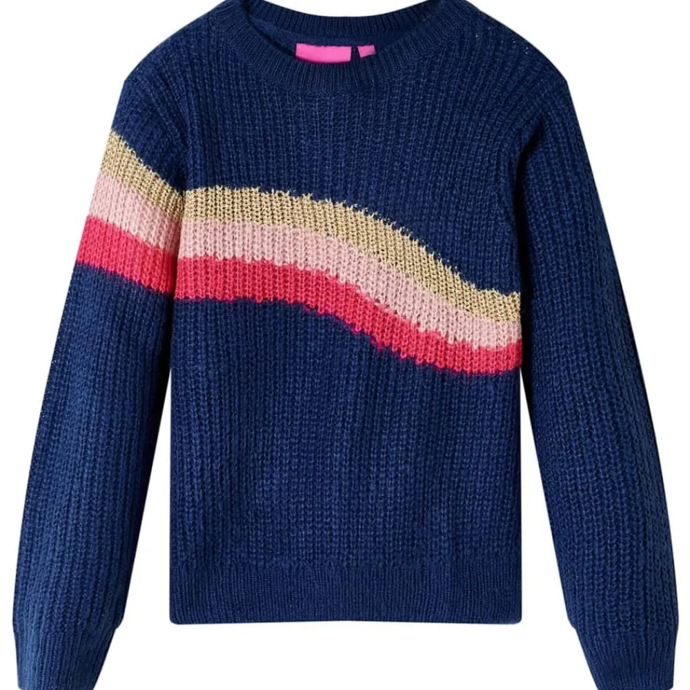 vidaXL Pull-over tricoté pour enfants bleu marine 104
