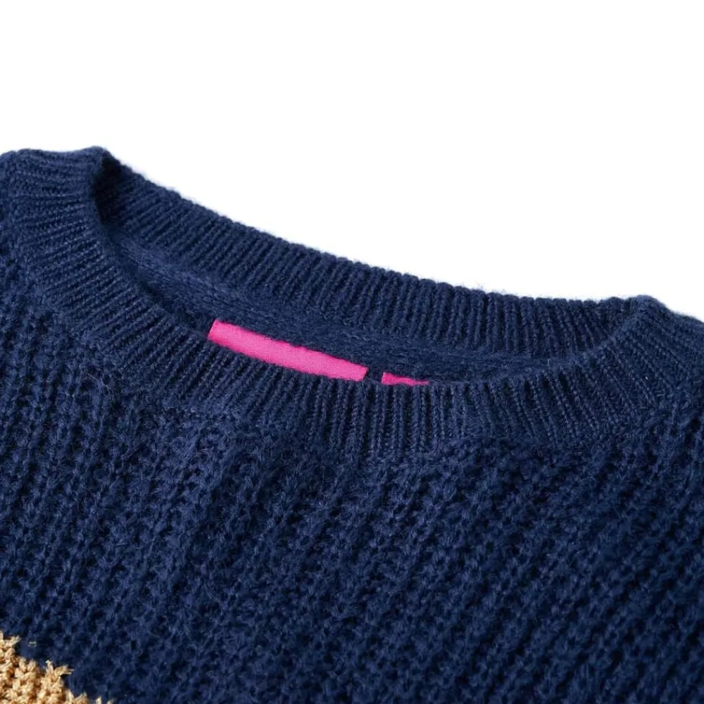 vidaXL Pull-over tricoté pour enfants bleu marine 104
