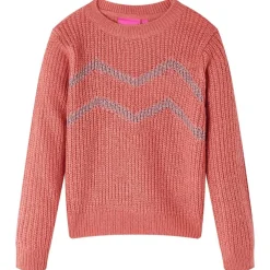 vidaXL Pull-over tricoté pour enfants rose moyen 128