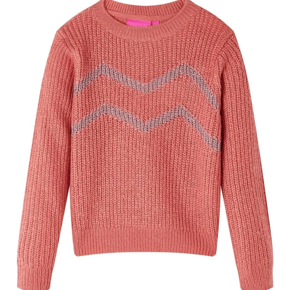 vidaXL Pull-over tricoté pour enfants rose moyen 128