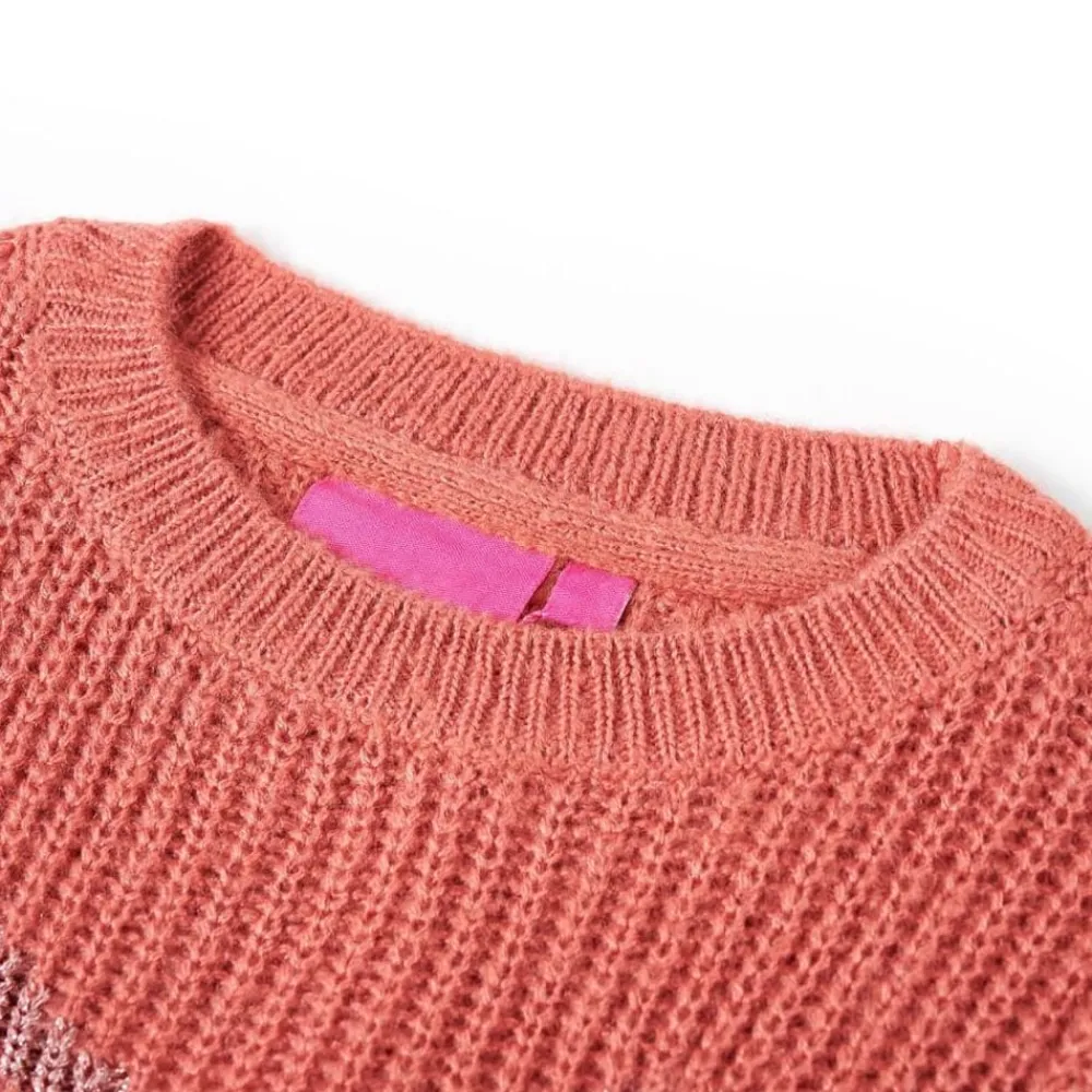 vidaXL Pull-over tricoté pour enfants rose moyen 128