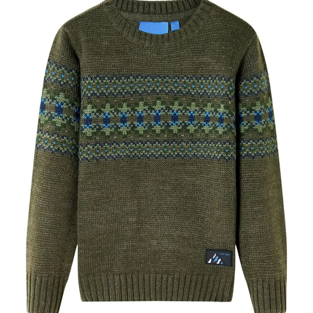 Vêtements & Accessoires-vidaXL Pull-over tricoté pour enfants 92 Kaki