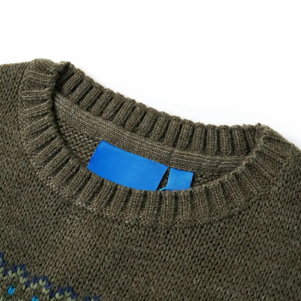 Vêtements & Accessoires-vidaXL Pull-over tricoté pour enfants 92 Kaki