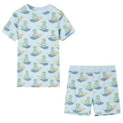 vidaXL Pyjamas à manches courtes pour enfants bleu clair 104