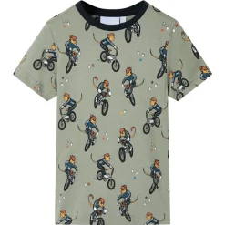 Vêtements & Accessoires-vidaXL Pyjamas à manches courtes pour enfants kaki clair 92