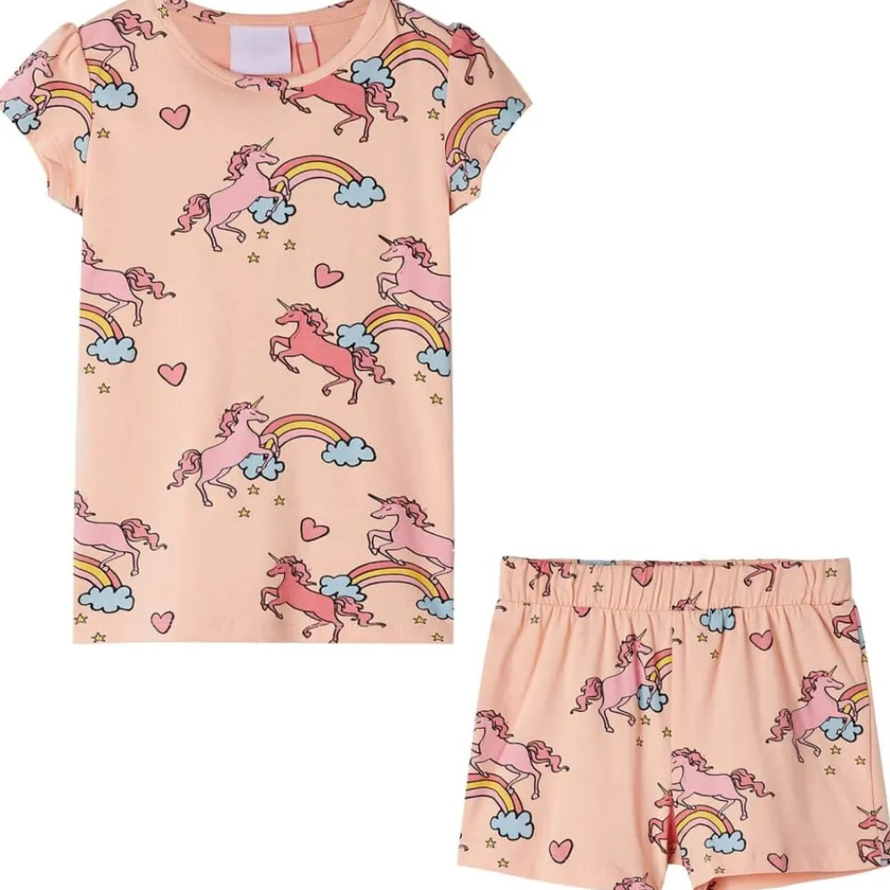 Vêtements & Accessoires-vidaXL Pyjamas à manches courtes pour enfants orange clair 92