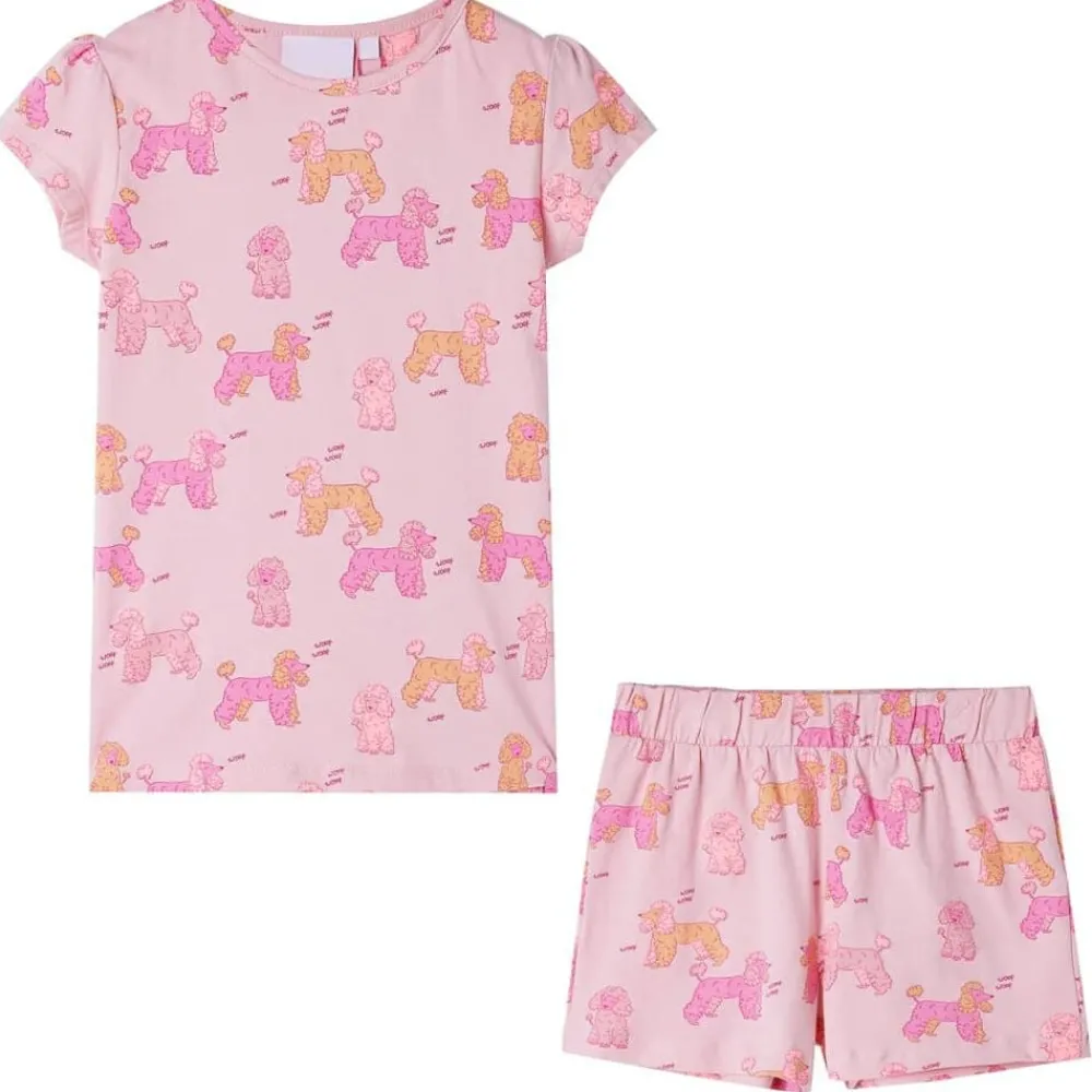 vidaXL Pyjamas à manches courtes pour enfants rose clair 92