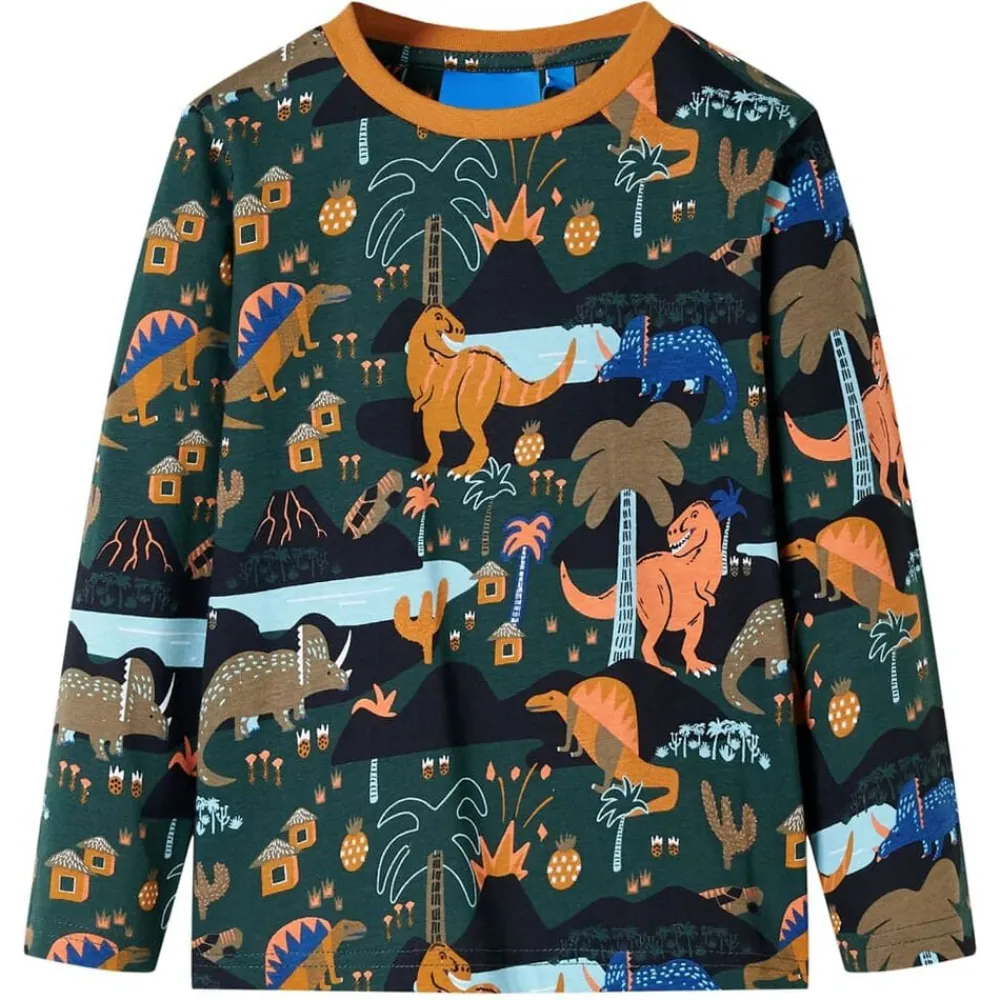 vidaXL Pyjamas enfants à manches longues vert foncé 92