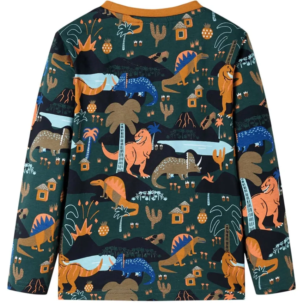 vidaXL Pyjamas enfants à manches longues vert foncé 92