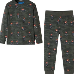vidaXL Pyjamas pour enfants à manches longues kaki 92
