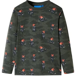 vidaXL Pyjamas pour enfants à manches longues kaki 92