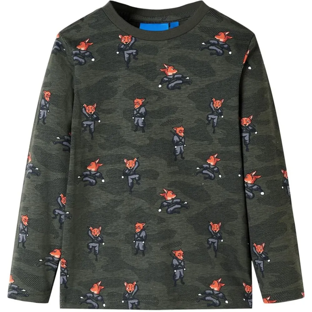vidaXL Pyjamas pour enfants à manches longues kaki 92