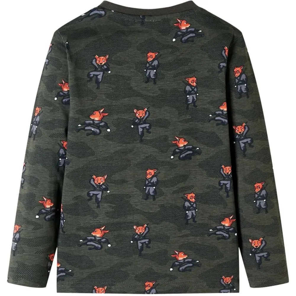vidaXL Pyjamas pour enfants à manches longues kaki 92
